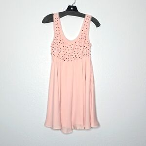 Pearl by Georgina Chapman from Marchesa soft pink studded cocktail dress